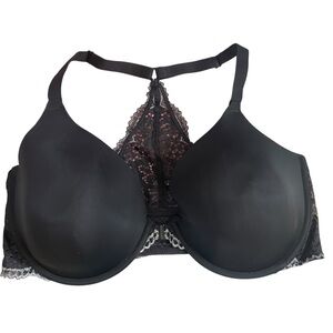 Maidenform 40DD Black Lace Racerback T-Shirt Bra Underwire Padded